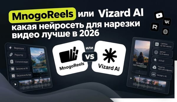 MnogoReels или Vizard AI: какая нейросеть для нарезки видео лучше в 2026